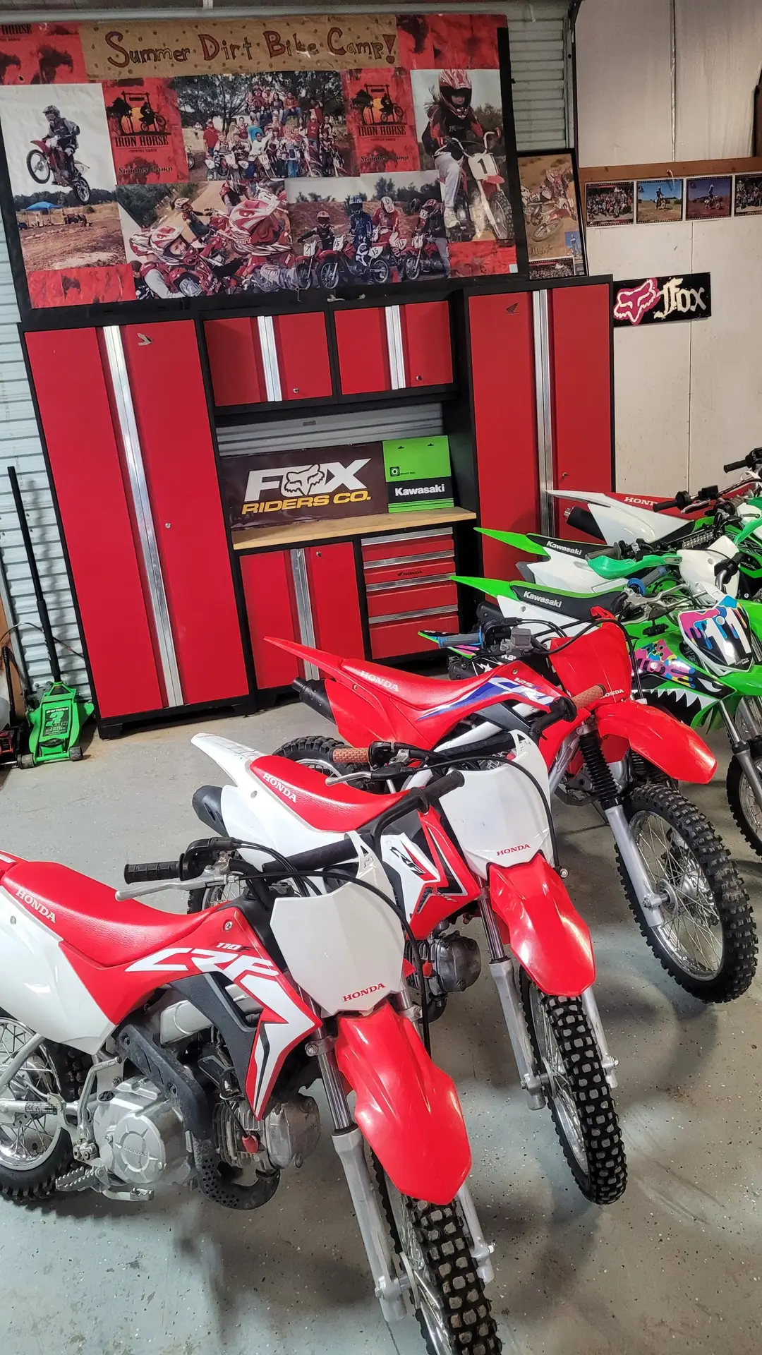 Honda crf 110 125 Kawasaki 110 140 for Summer Camp at Iron Horse Country Rec Center