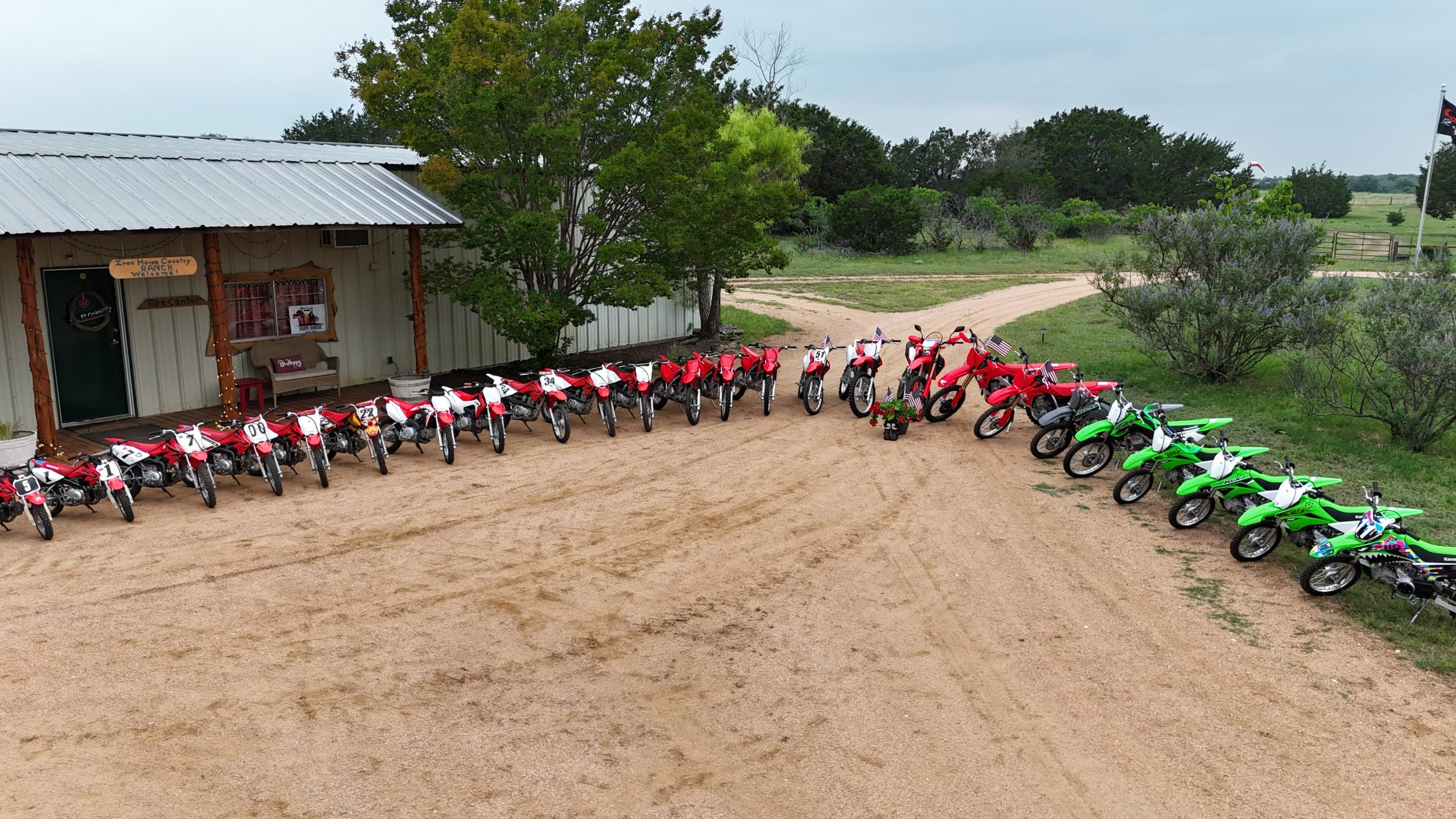 Honda Crf motocross bikes and Kawasaki dirt bikes