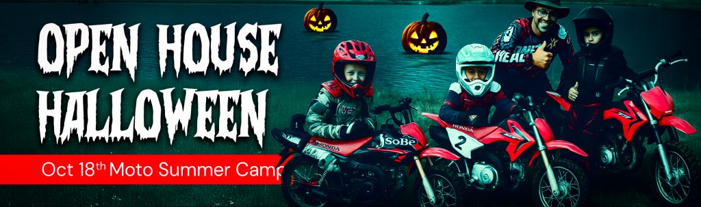 motocross lessons at Halloween Party and Ride at our motocross summer camp